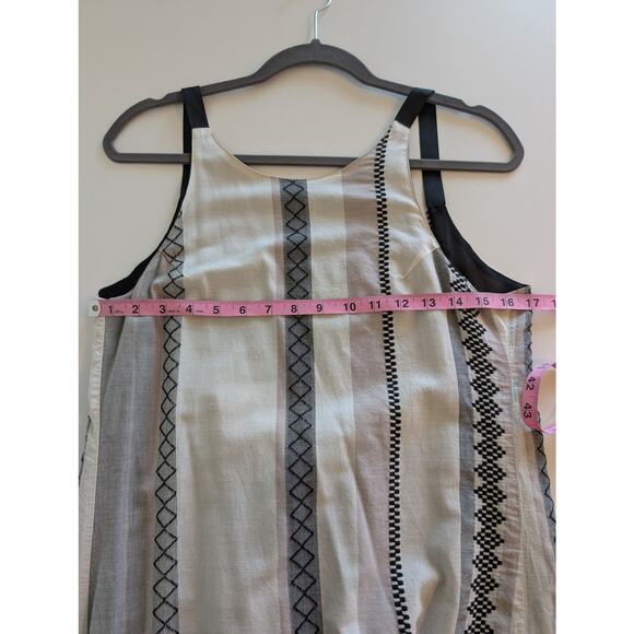 The Odells Maxi Dress Esmera Striped Lagenlook Boho Monochrome Black Gray Size S - Picture 14 of 14